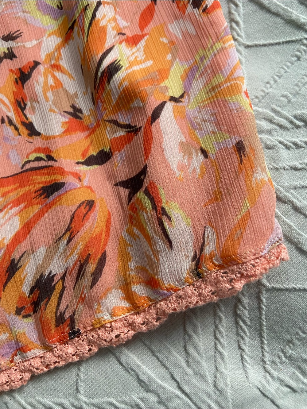 Aritzia Talula Pink and Orange Floral Flowy Shorts - Picture 5 of 11